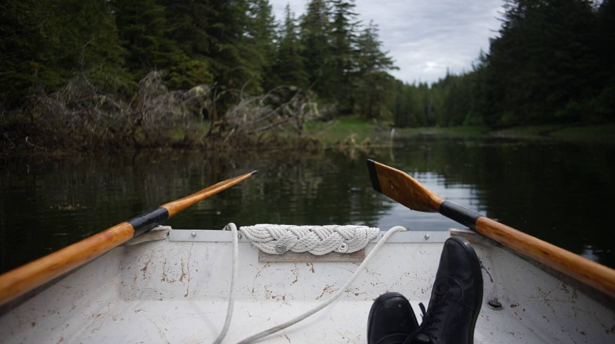 devine view from the rowing dinghy