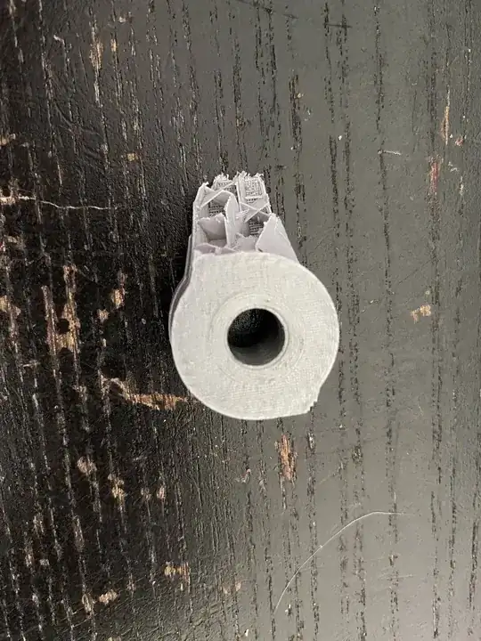 A damaged print of a propeller