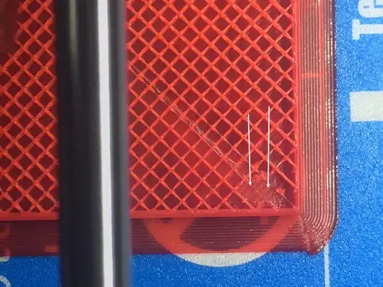 Front left infill corner didn't bite