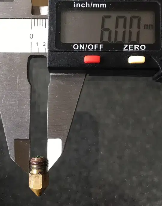 Measurement of nozzle in digital calipers Measurement of nozzle in digital calipers