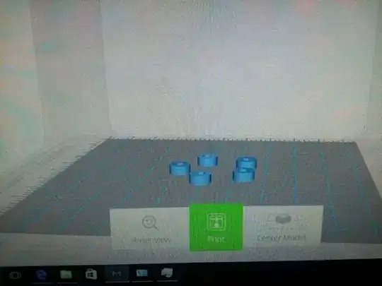 Screenshot of STL design with holes in the middle