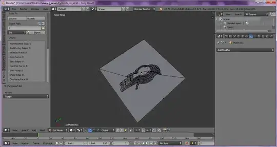 The top view of the model in Blender
