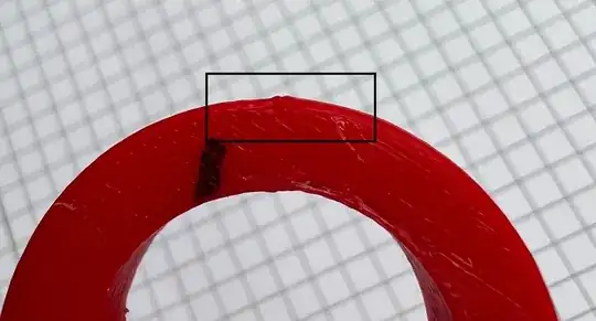 Photo of the top of a 3D printed model showing printing errors Photo of the top of a 3D printed model showing printing errors