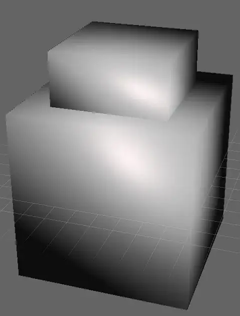 After flipping the normals in the top "cube"