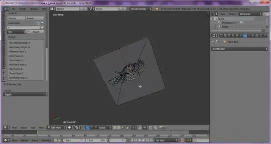 The bottom view of the model in Blender