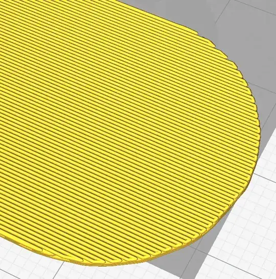 A Cura preview of a horizontal raft