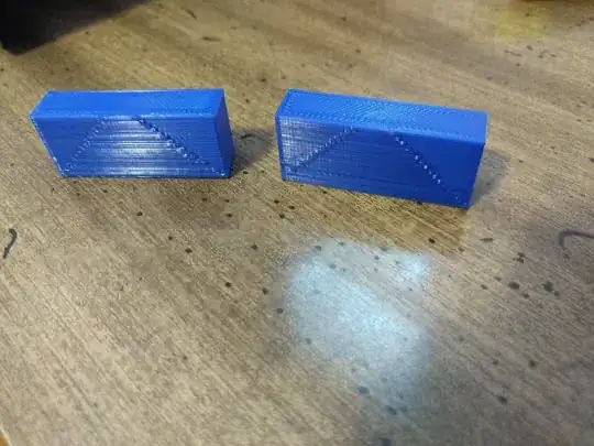 Photo of test prints upright