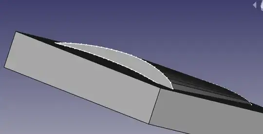 Airfoil mold showing space in undercamber Airfoil mold showing space in undercamber