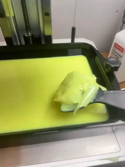 Photo of resin in a vat that has turned to sludge Photo of resin in a vat that has turned to sludge