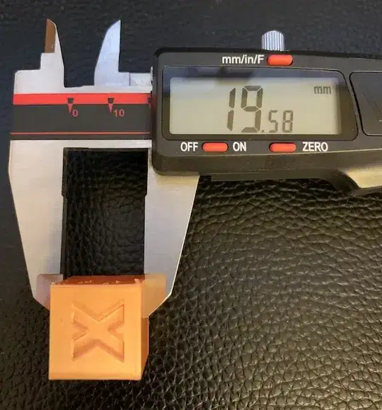 Initial 20 mm test cube