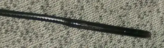 Photo of filament with different sized diameter after being pulled from hotend Photo of filament with different sized diameter after being pulled from hotend