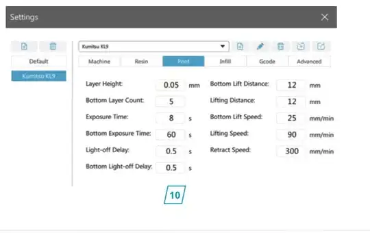 Chitu Slicer settings