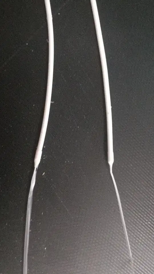 Filament pulled out of the extruder Filament pulled out of the extruder