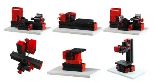 pic of various configurations of the machine