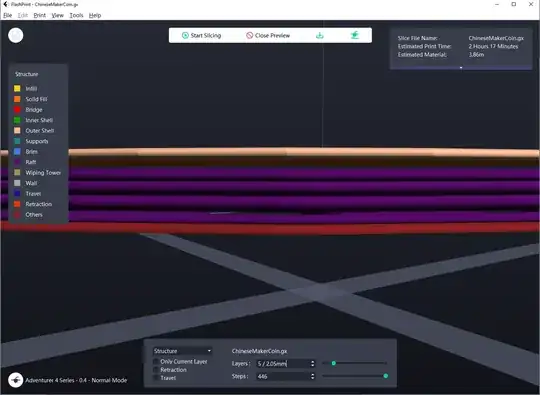 First Layer of model print First Layer of model print