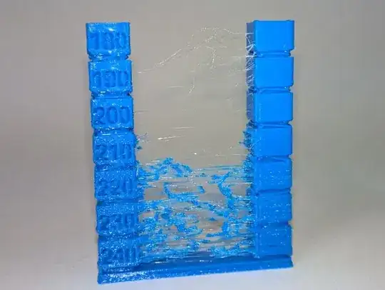 Photo showing the printing errors inside the top of the Christmas tree