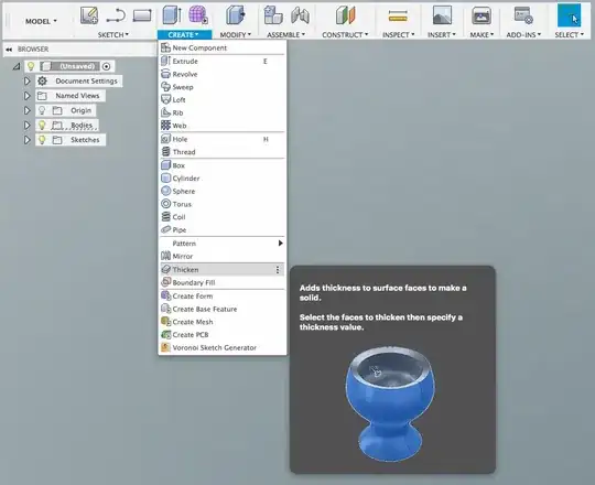 Thicken tool in Autodesk Fusion360