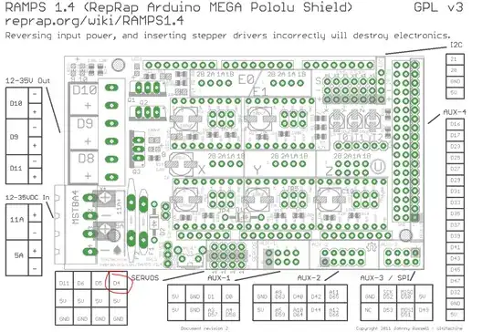 Detail of the replacement board, single 12/24 V power connector is encircled