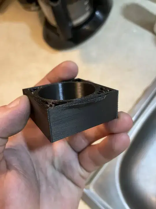 Example of delamination in printed part 1