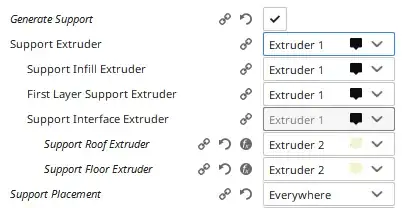 Cura additional support extruder settings Cura additional support extruder settings