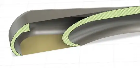 Sectional analysis revealing cavity