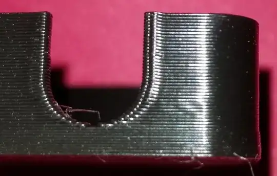 Photo of a 3D printed model with the lower layers larger than the upper layers Photo of a 3D printed model with the lower layers larger than the upper layers