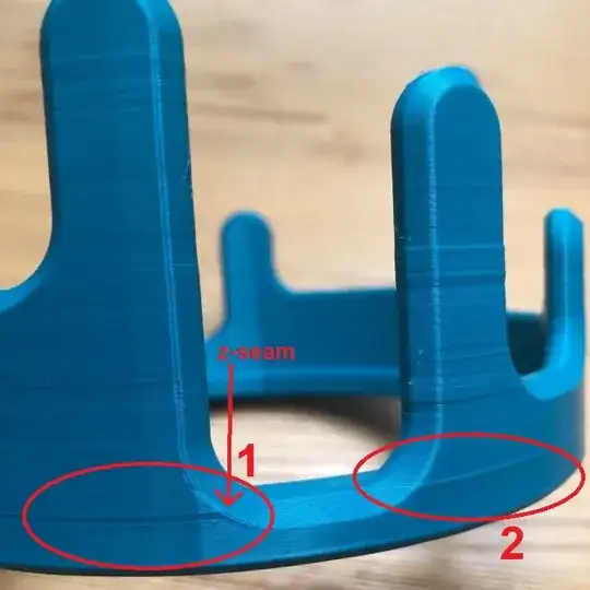 Image showing two areas: one with layer pushed in, and one with layer pushed out