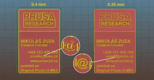 Business card in slicer