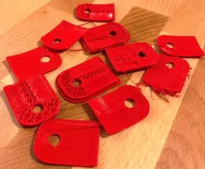 Image of failed TPE prints from build plate