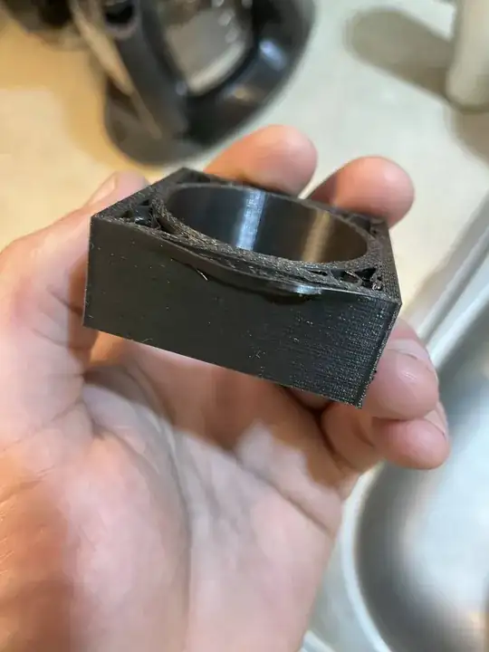 Example of delamination in printed part 2