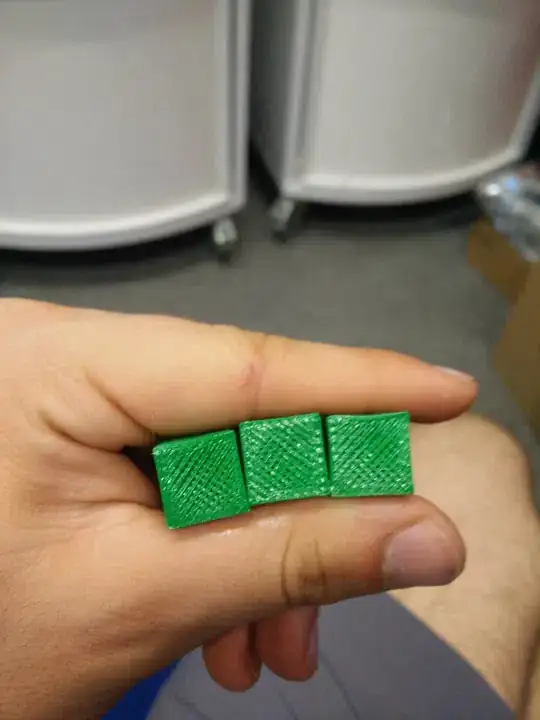 Cubes I have got with corrected extrusion multiplier