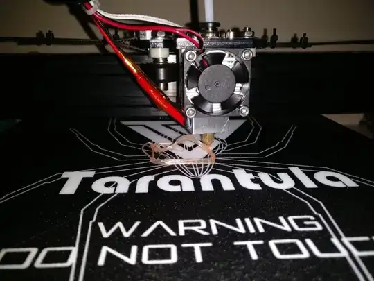 Photo of filament not adhering the printbed