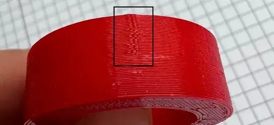 Photo of the side of a 3D printed model showing printing errors Photo of the side of a 3D printed model showing printing errors