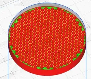 Sliced cross-section: in yellow: many extra thin lines!
