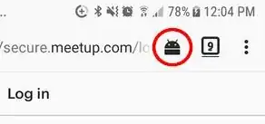 Android icon that indicates the URL can be opened in a native app