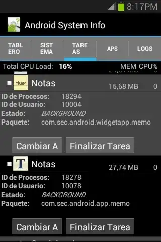 Screenshot of my smartphone using _Android System Info_