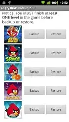 AngryBirds backup