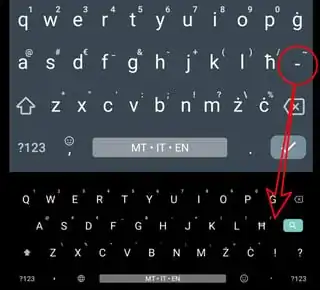 phone missing the '-'/'~' key from tablet layout
