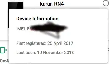 IMEI photo in Google Device anager