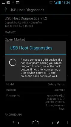 USB Host Diagnostics running