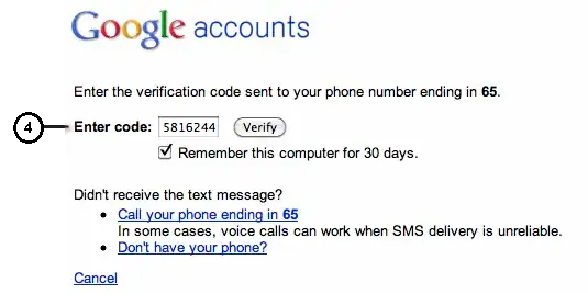 Send code via text message