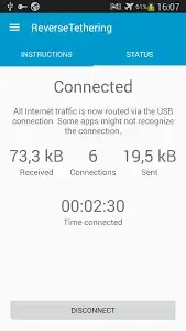 The ReverseTethering NoRoot app