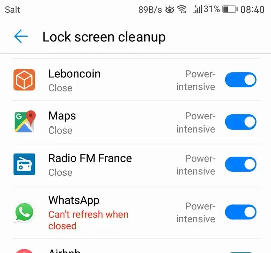 WhatsApp cannot refresh when closed