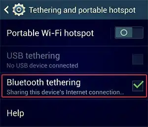 Bluetooth Tethering
