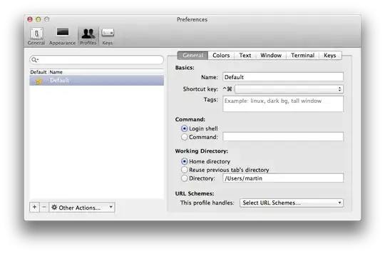 Screenshot of iTerm2 preferences, General section of Profiles pane
