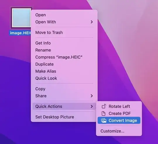 Convert Image Quick Action