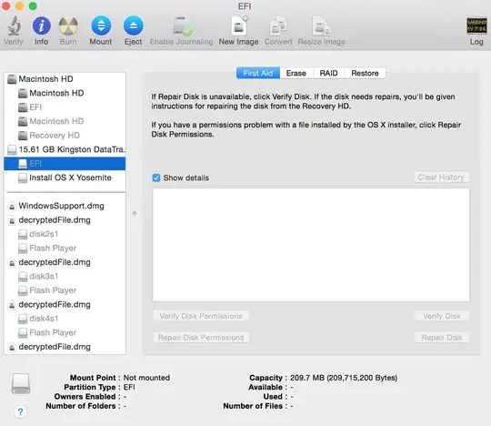 Disk Utility Debug Mode with EFI