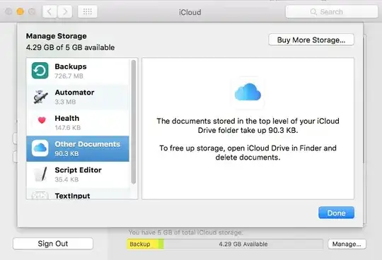iCloud Management Screen