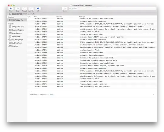 Console showing deleted repeatedly in logs.