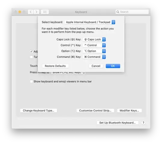 Modifier Keys preference pane without the Function (fn) Key